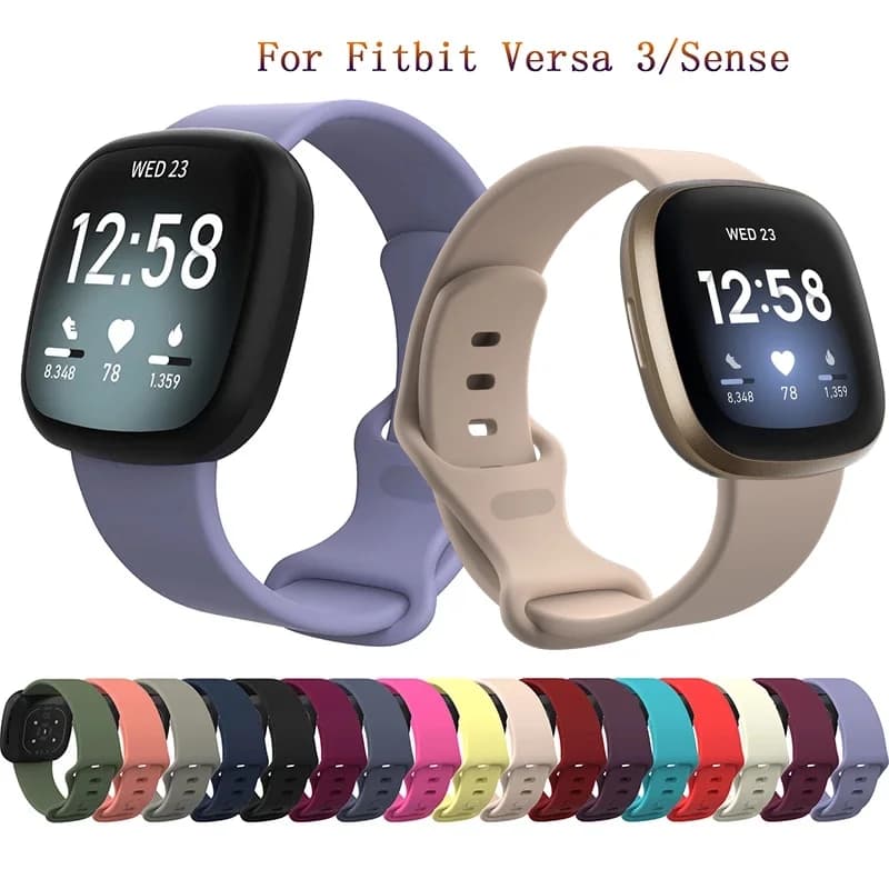 Cinturino per orologio in morbido silicone per Fitbit Versa 3 4 Sense 2 Bracciale di ricambio