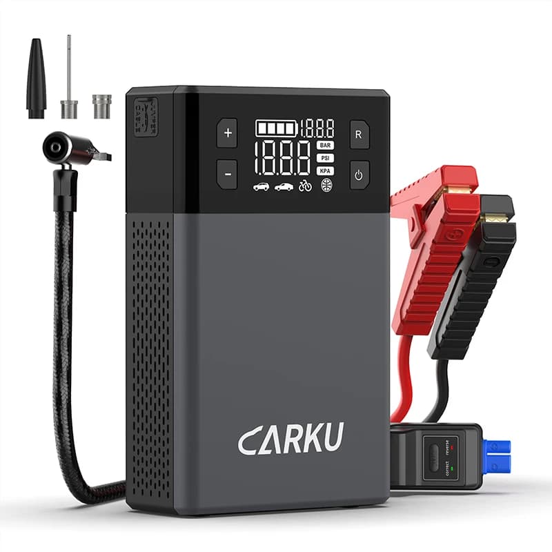 Batteria al litio portatile per avviamento di emergenza per auto ODM/OEM 1500A con luce a LED e compressore d'aria 150PSI per auto