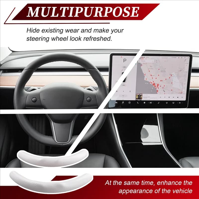 Durevole per coprivolante Tesla Model 3/Y ricambi auto speciali ultrasottili per volante