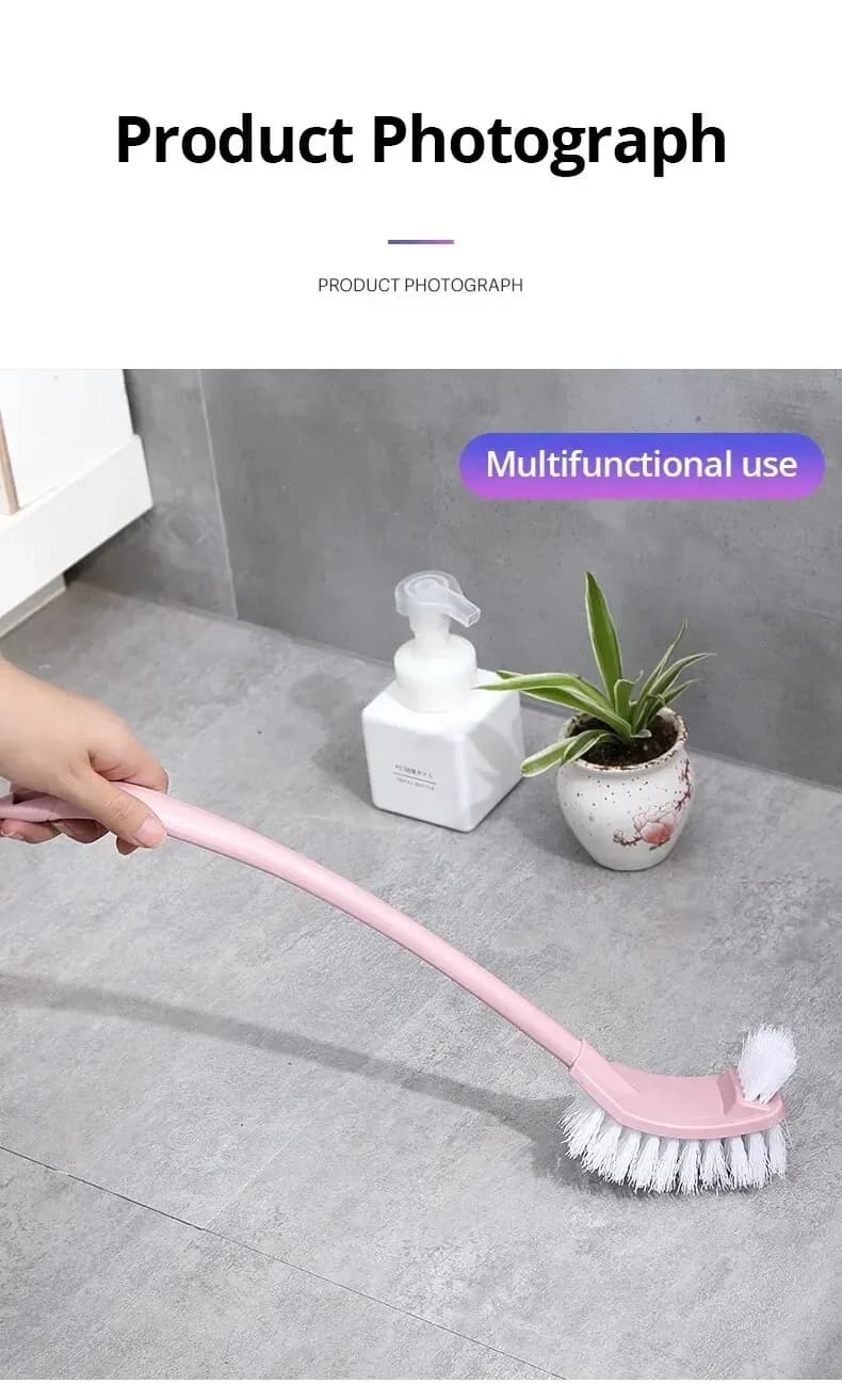 Spazzola per WC multifunzione a doppia testa, 1/3 pezzi, con setole morbide, in plastica curva, per la pulizia del bagno, con manico lungo per angoli