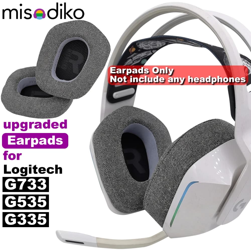 Misodiko Up-to-date spare cushions for gaming headphones Logitech G335 / G535 / G733