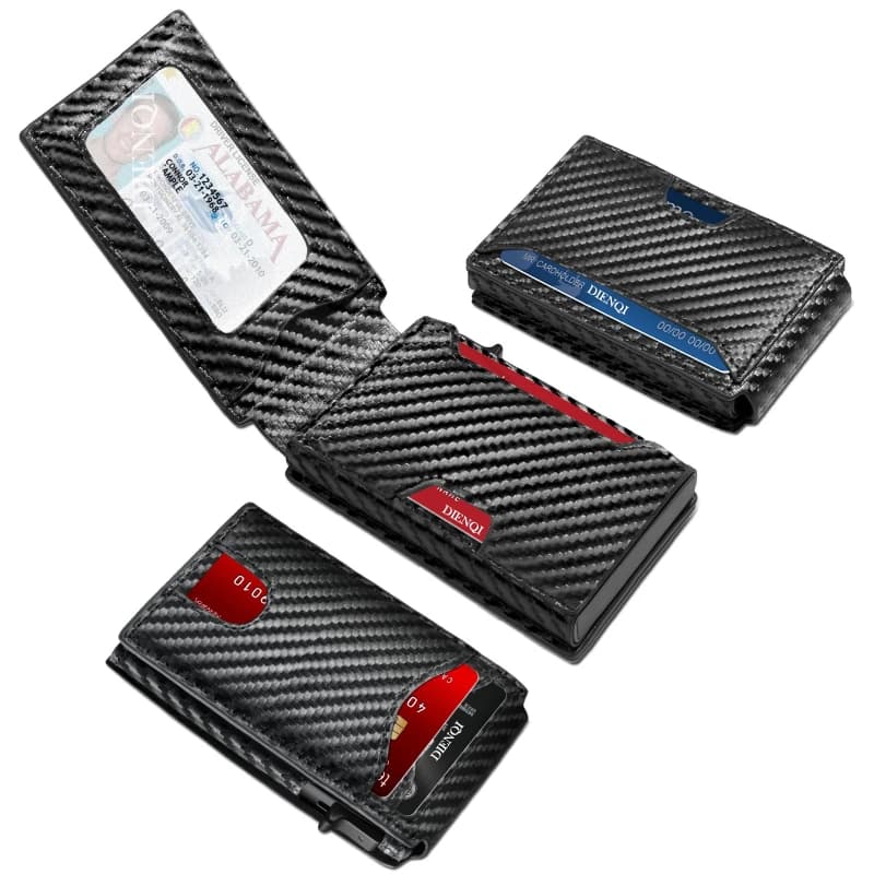 Mens Wallet Engraving Wallets RFID Wallets Carbon Fiber Wallet Man Credit Card Holder Wallet for Men Custom Wallet Gifts for Men