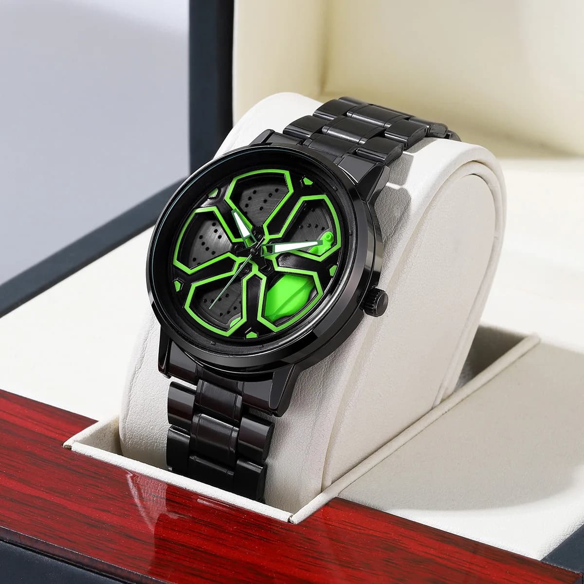 Reloj Hombre Mi Car Watch da uomo movimento al quarzo cinturino in acciaio inossidabile nero orologio sportivo di moda quadrante rotante orologio da uomo superiore