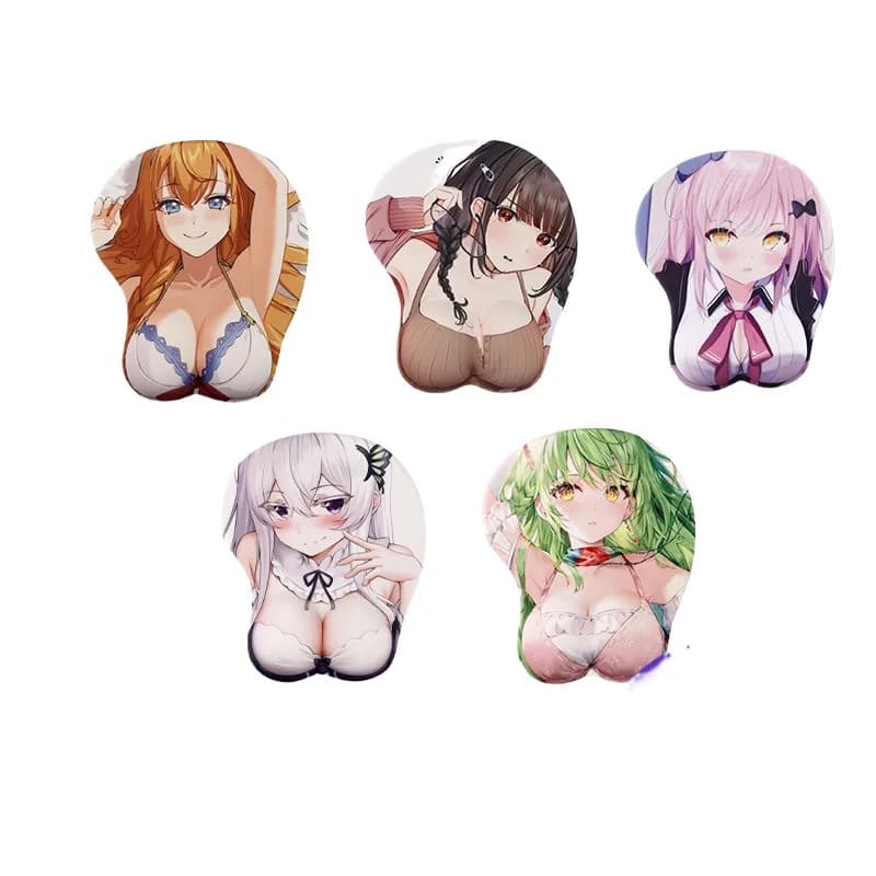 Tappetino per mouse con poggiapolsi Anime Beauty - BoBo elastico, cuscino in gomma morbida con carattere femminile 2D, supporto per il polso G11