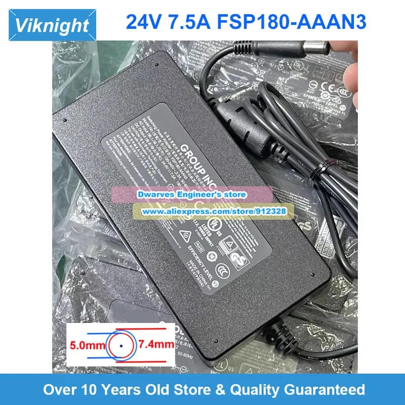 FSP180-AAAN3 24V 7.5A 180W AC Adapter Laptop Charger FSP180-AABN3 for EPS22H3 EPS15S2 15/22inch EloPOS E931330 E937340