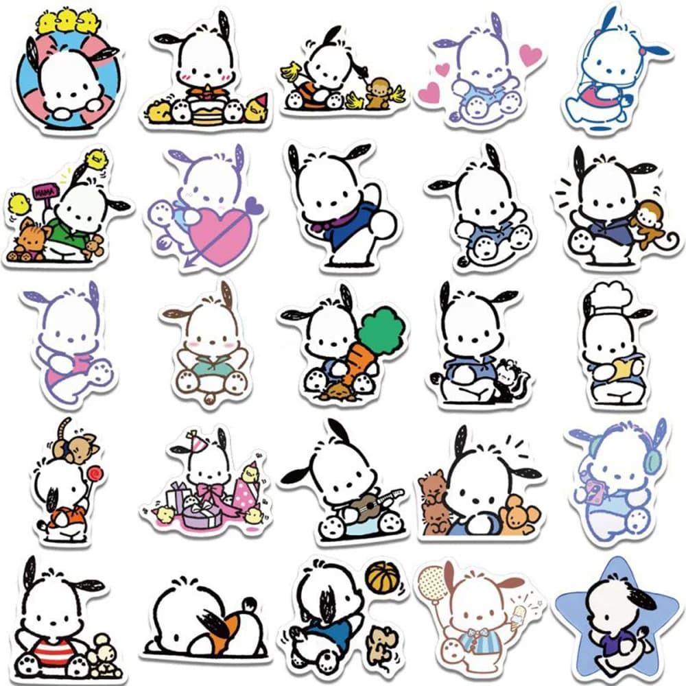10/30/50pcs Kawaii Pochacco Estetica Adesivi Sanrio Anime Adesivo Scrapbook Laptop Skateboard Telefono Cute Cartoon Decalcomanie Pack