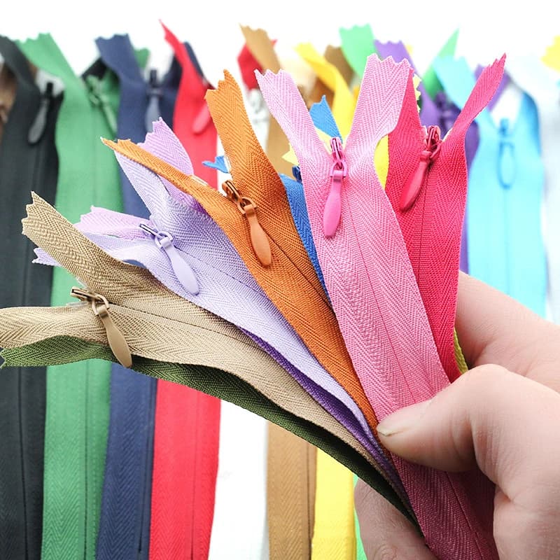10 cerniere invisibili in nylon da 6 pollici-24 pollici (15 cm-60 cm) cerniere a spirale fai da te su misura artigianato per indumenti/borse/tessili per la casa