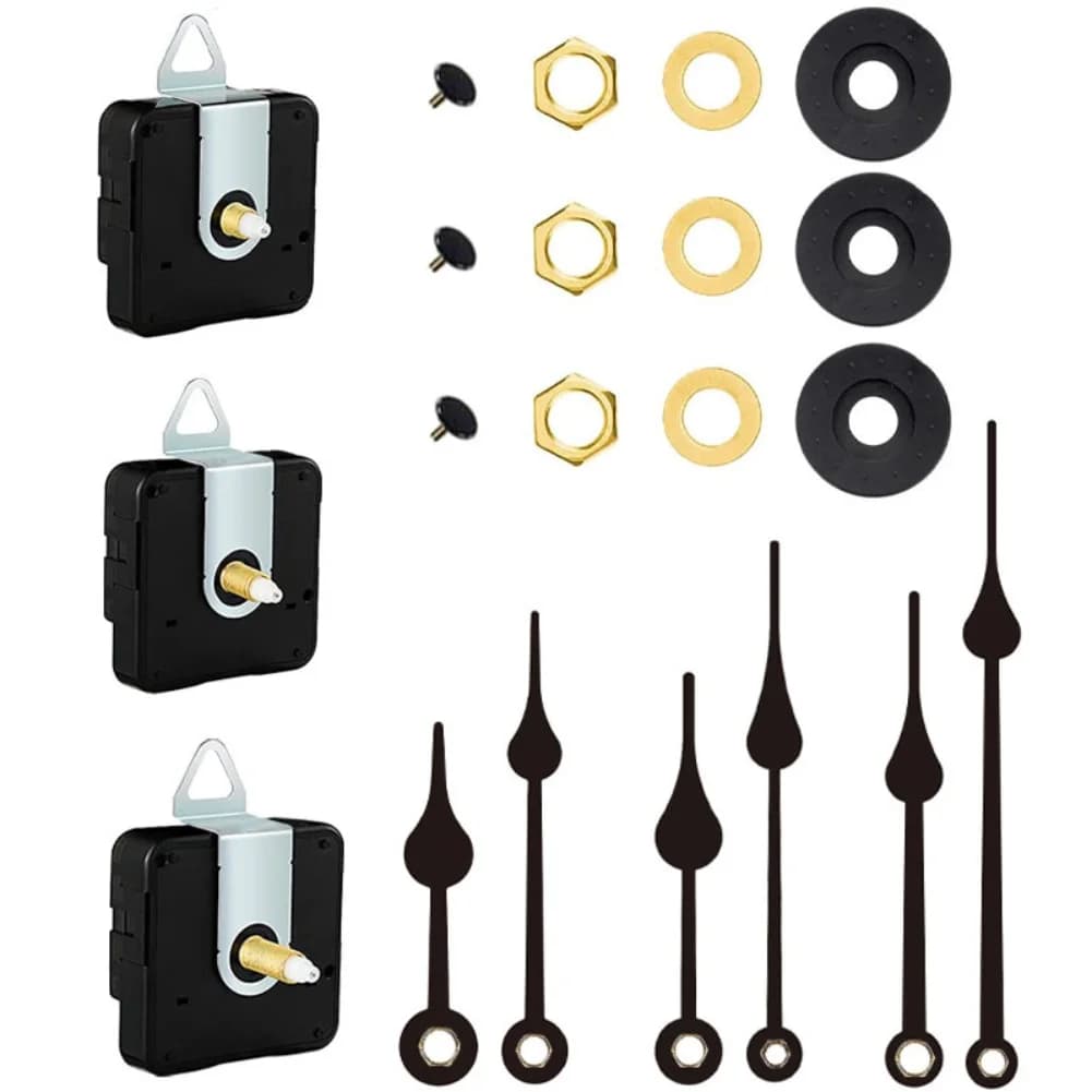 3 Piece Quartz Clock Kit With Long Shaft And Multiple Hands Options For Wall Table Clock Replacement