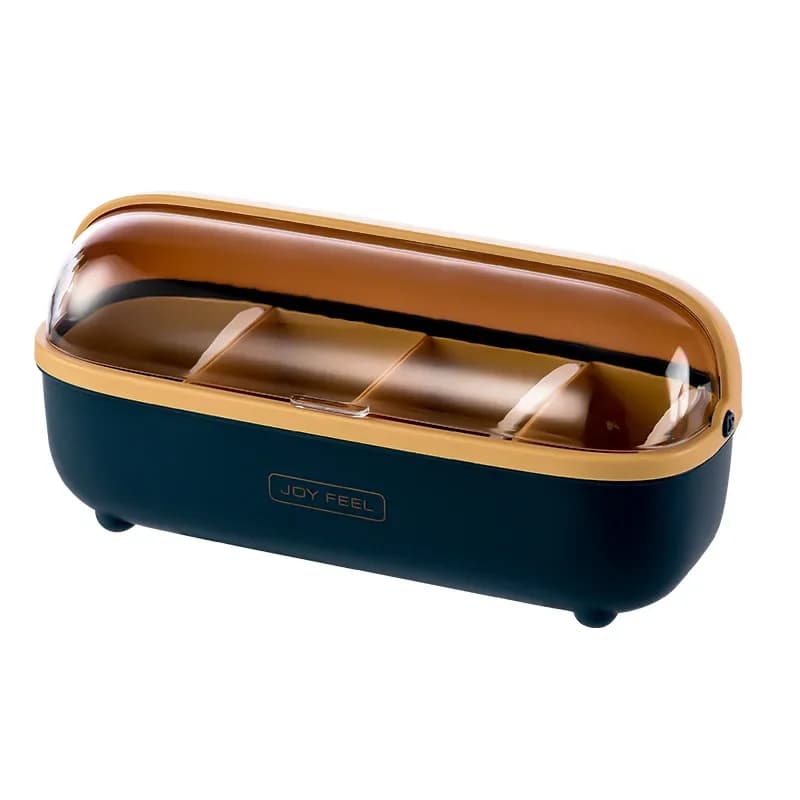 Set di barattoli di spezie per contenitori di spezie in plastica 4 in 1 con coperchio antipolvere visibile