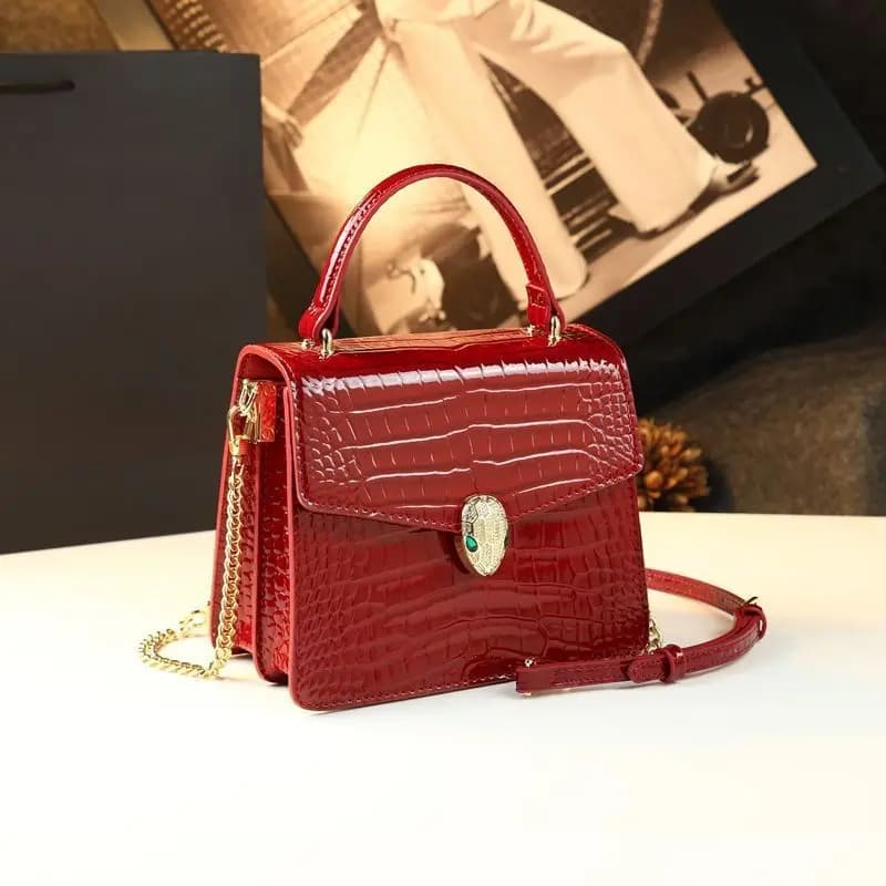 Elegante Borsa Fasciatoio da Donna Minimalista a Tracolla, Borsa a Mano di Lusso Designer Vintage in Pelle Originale Retrò per Feste
