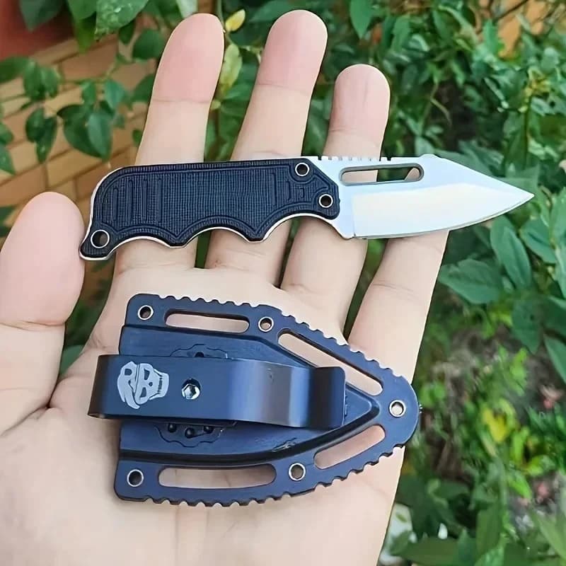 Mini coltello a lama fissa G10 manico 5Cr15MoV lama da campeggio caccia tattica sopravvivenza esterna strumento portatile con fodero in plastica ABS