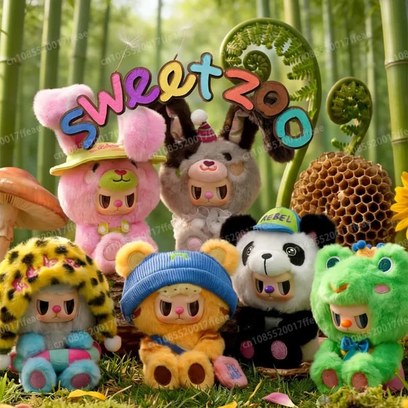 Rebel Bear Sweet Zoo Series Blind Box Surprise Bag Kawaii Vinyl Plush Mystery Action Figure Toy Home Ornaments Collectible Gifts