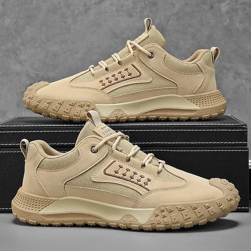 Scarpe da trekking da uomo di lusso Stivali da lavoro slip-on traspiranti Autunno Sport casual Antiscivolo Resistente all'usura per ufficio e cantiere