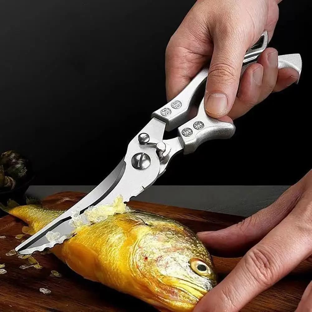 Forbici da cucina Cesoie per pollame resistenti con blocco di sicurezza Lame in acciaio inossidabile Forbici per carne, pesce, verdure, cesoie da taglio