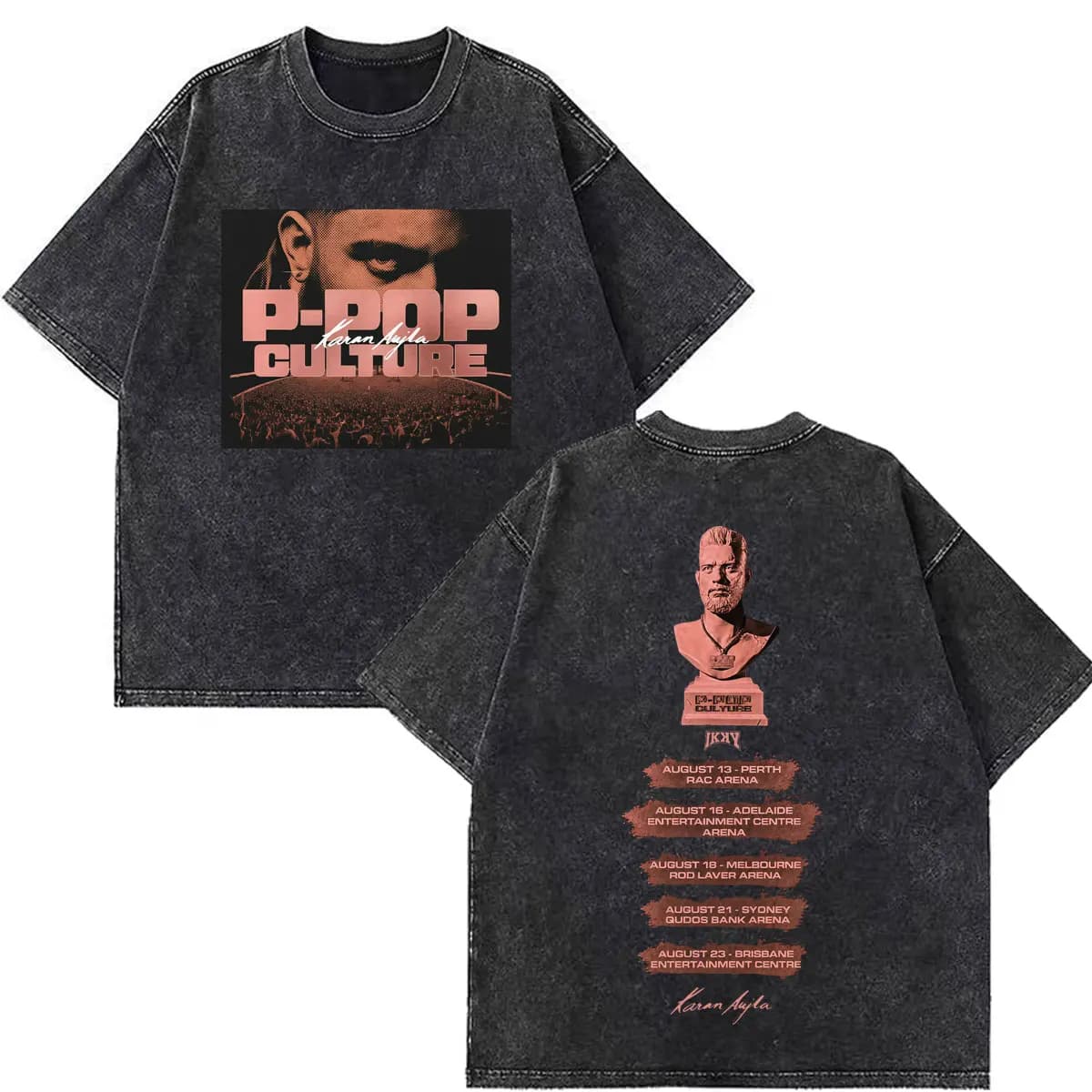 Rapper Karan Aujla P-POP Culture Tour 2026 Graphic T Shirt Men Women Aesthetic Trend Loose Casual Cotton Vintage Washed T-shirts