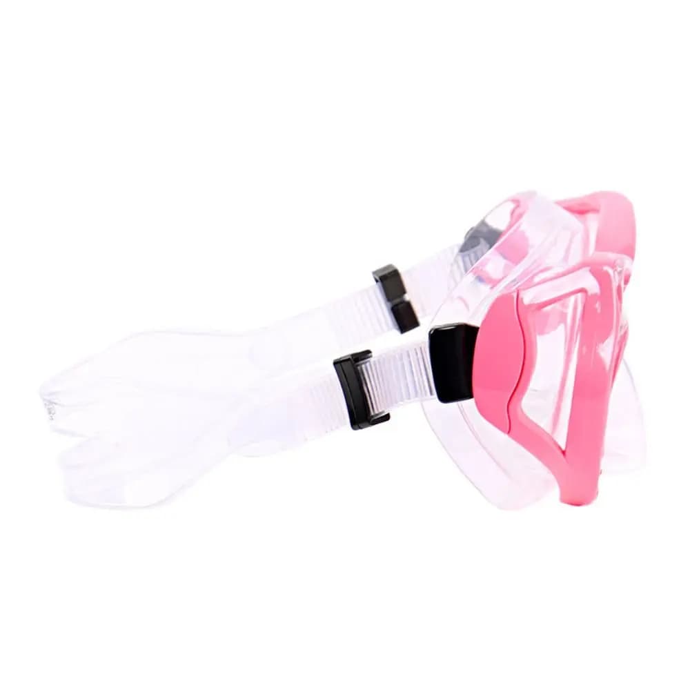 Summer Adjustable Strap Snorkel Mask Tempered Glass Large Frame Diving Glasses Wide View With Nose Cover Underwater Mask Unisex