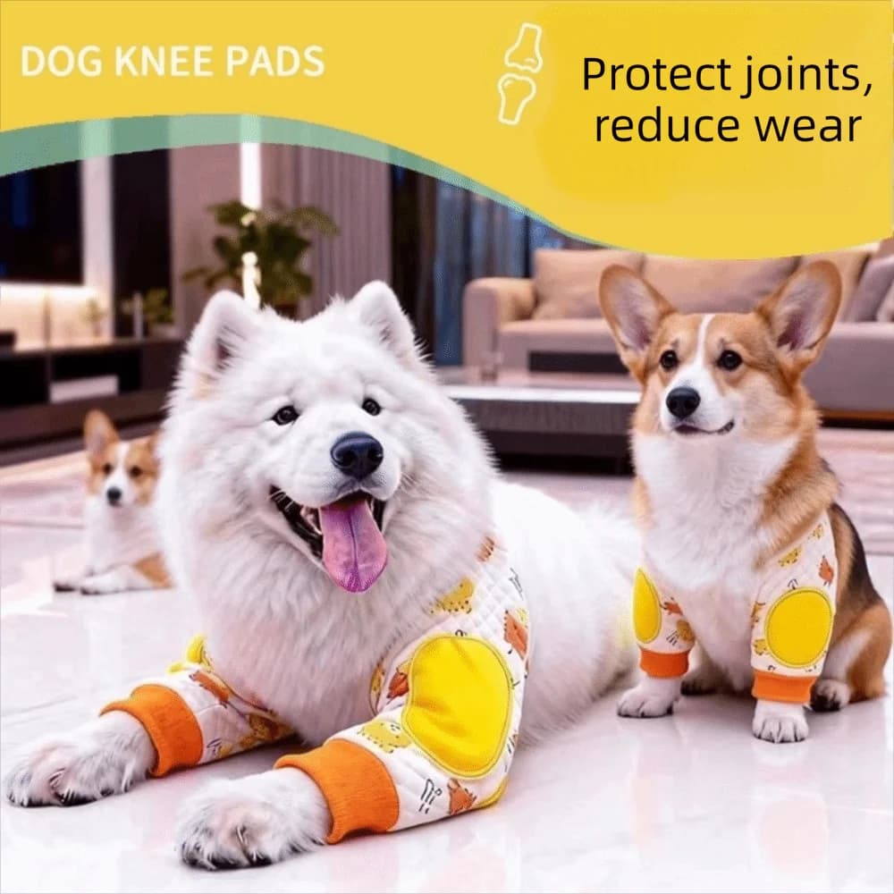 Gomitiera Elastica Antipolvere per Cani, Ginocchiere Morbide e Traspiranti con Motivi Cartoon, Protezione Regolabile Anti-leccamento