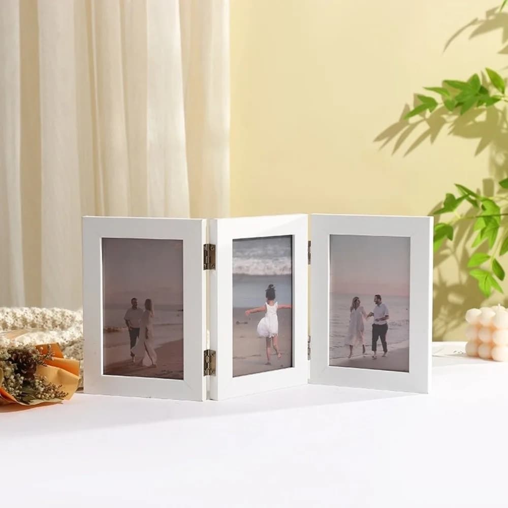 Creative Rectangular Folding Photo Frame Triplex Frame Modern Simple Picture Frame Ornaments Durable Desktop Picture Frame Gifts