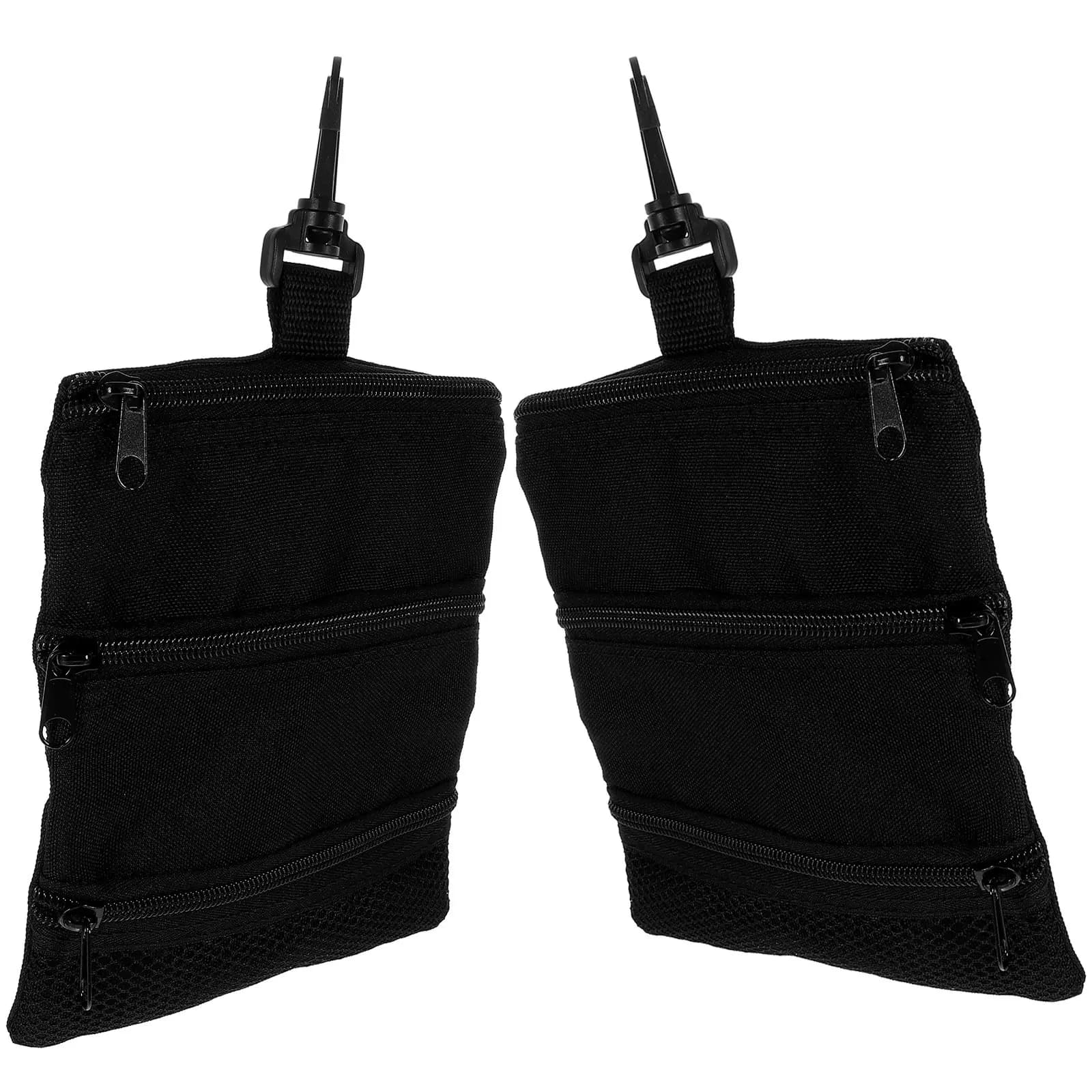 2 Pezzi Borsa Porta Palline da Golf Resistente con Chiusura a Cerniera, Moschettoni e Tasca Interna