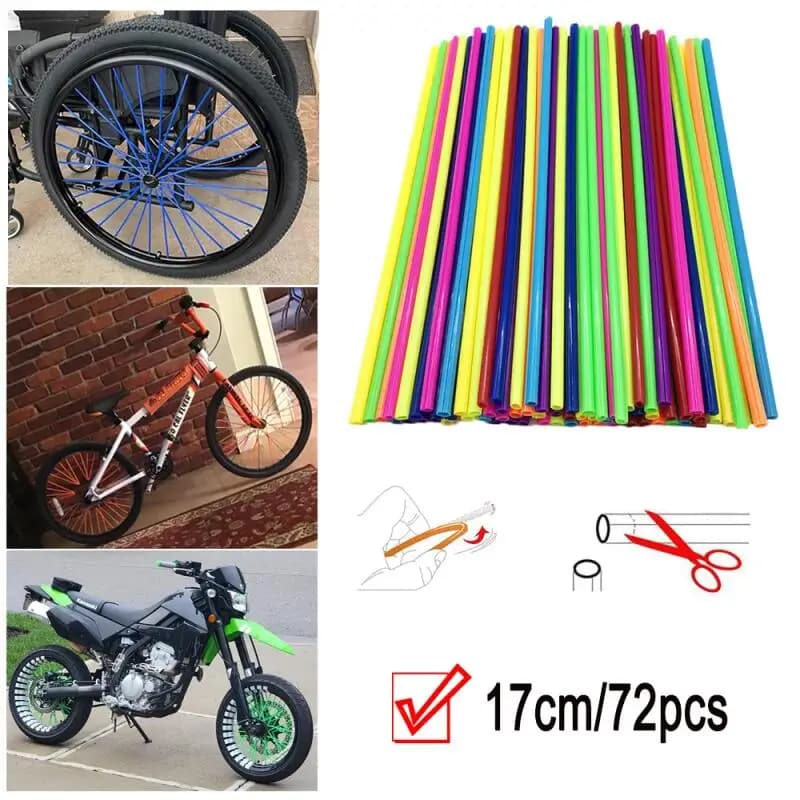72 pezzi per bicicletta fuoristrada moto mozzo ruota in acciaio colore universale manica per raggi custodia per mountain bike decorazione retrofit per raggi