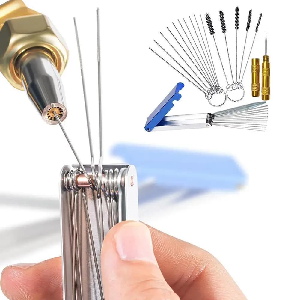Cleaning Kit Carburetor with Needles, Brushes and Tools for Polishing, Cleaning Set for Moto, ATV, Spray Guns and Injectors Carburetor