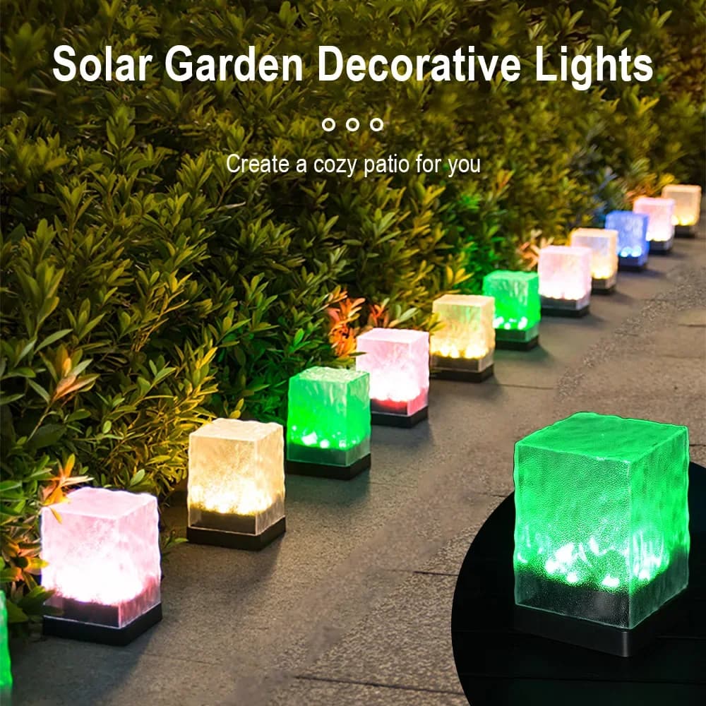 RGB LED Solar Paths Lamp Multicolor Intelligent Light Controlled Sensor Lights Party Atmosphere Light for Garden Patios