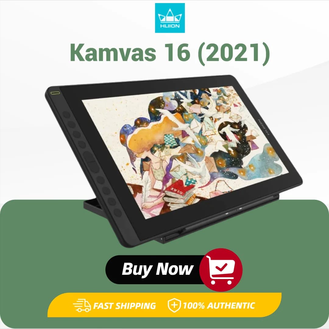 HUION Kamvas 16 2021 Monitor per Tablet grafici con schermo Display da disegno da 15.6 pollici Tablet digitale per dispositivo Android PC Win Mac