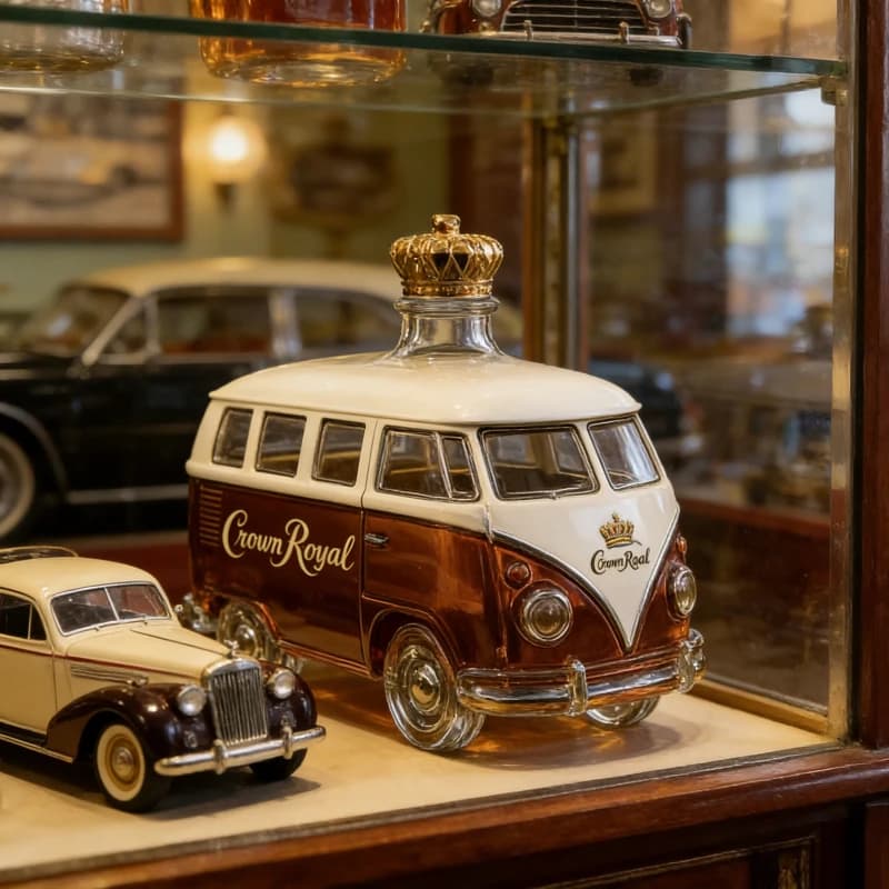 Bottiglia di whisky a forma di auto, in vetro borosilicato, decanter decorativo, bottiglia per vino frizzante, portabottiglie.