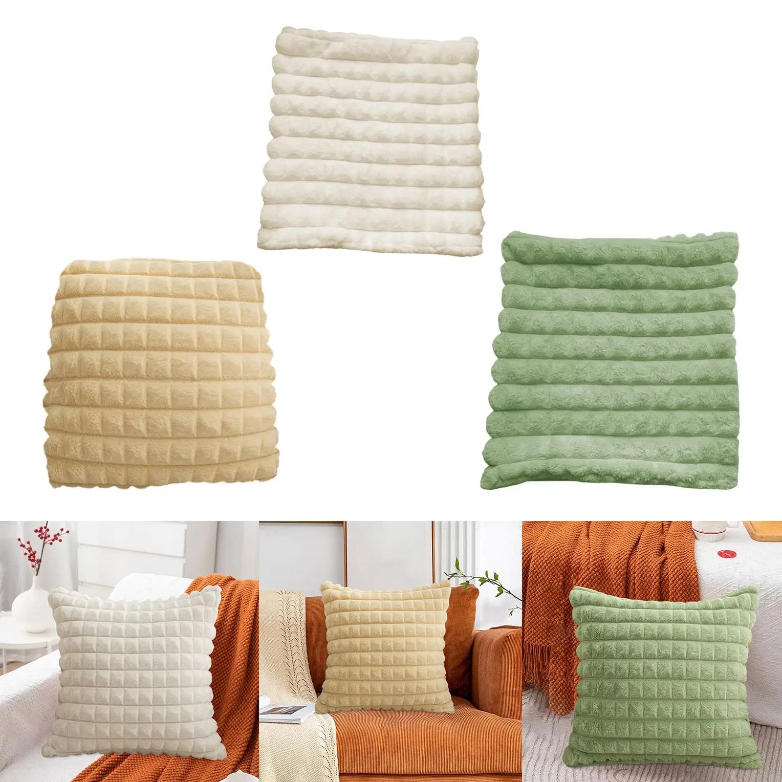 Throw Pillow Cover Plush Pillowcase Modern Decoration Creative Soft Pillow Case
