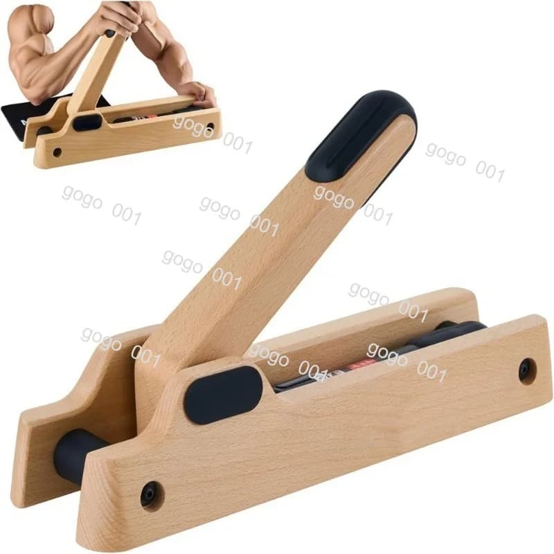 Equipment for training of biceps and grip force with 360° rotation Hands Swivel, Wood Base Robusta and Adjustable Weight Plates