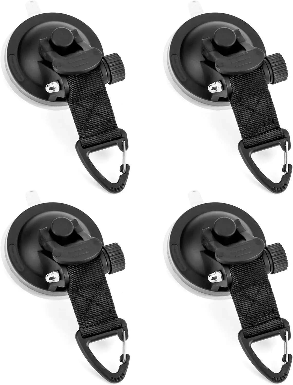 Set di 4 Ventose Resistenti con Ganci di Fissaggio per Auto e Campeggio, Ideali per Tende e Teloni