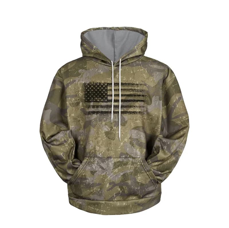 American Flag Camouflage Hoodie Men Clothing 3D USA Patriotic Printed New in Hoodies Women Harajuku Fashion y2k Pocket Pullover