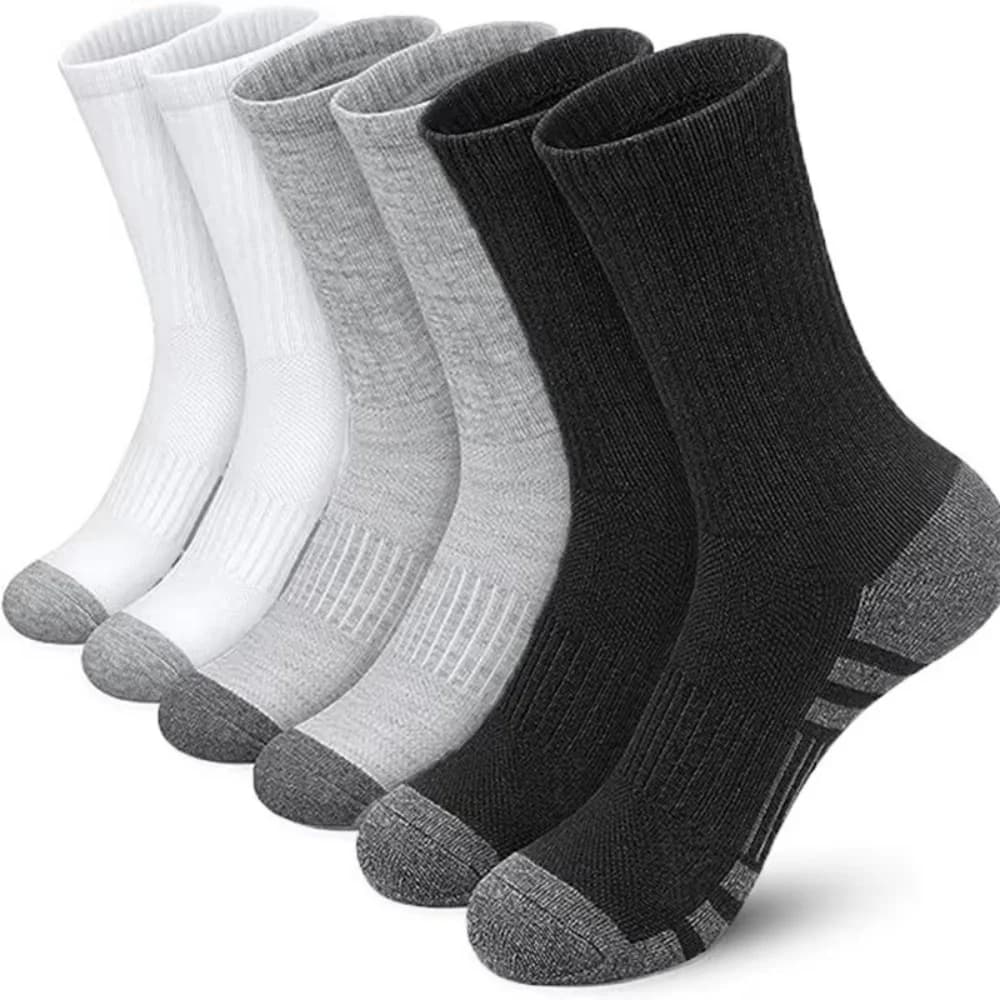 Men's outdoor gym socks, high quality, comfortable, soft, with ground grip, for football, large size, new style, 6 pairs