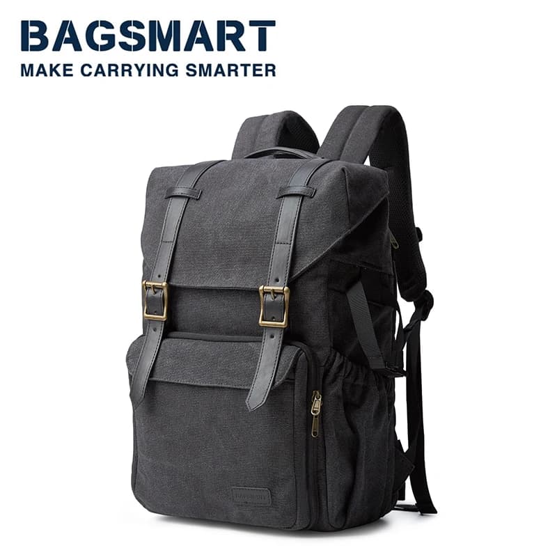 Zaino per fotocamera per fotografi DSLR SLR zaini per fotocamera BAGSMART zaino impermeabile adatto a Laptop fino a 15 "con supporto per treppiede