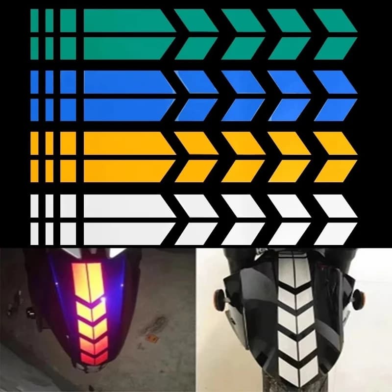 1-4 Pezzi Adesivi a Striscia a Freccia per Moto, Universali, Impermeabili, Anti-olio, Riflettenti, per Parafango, Accessori Adesivi per Moto