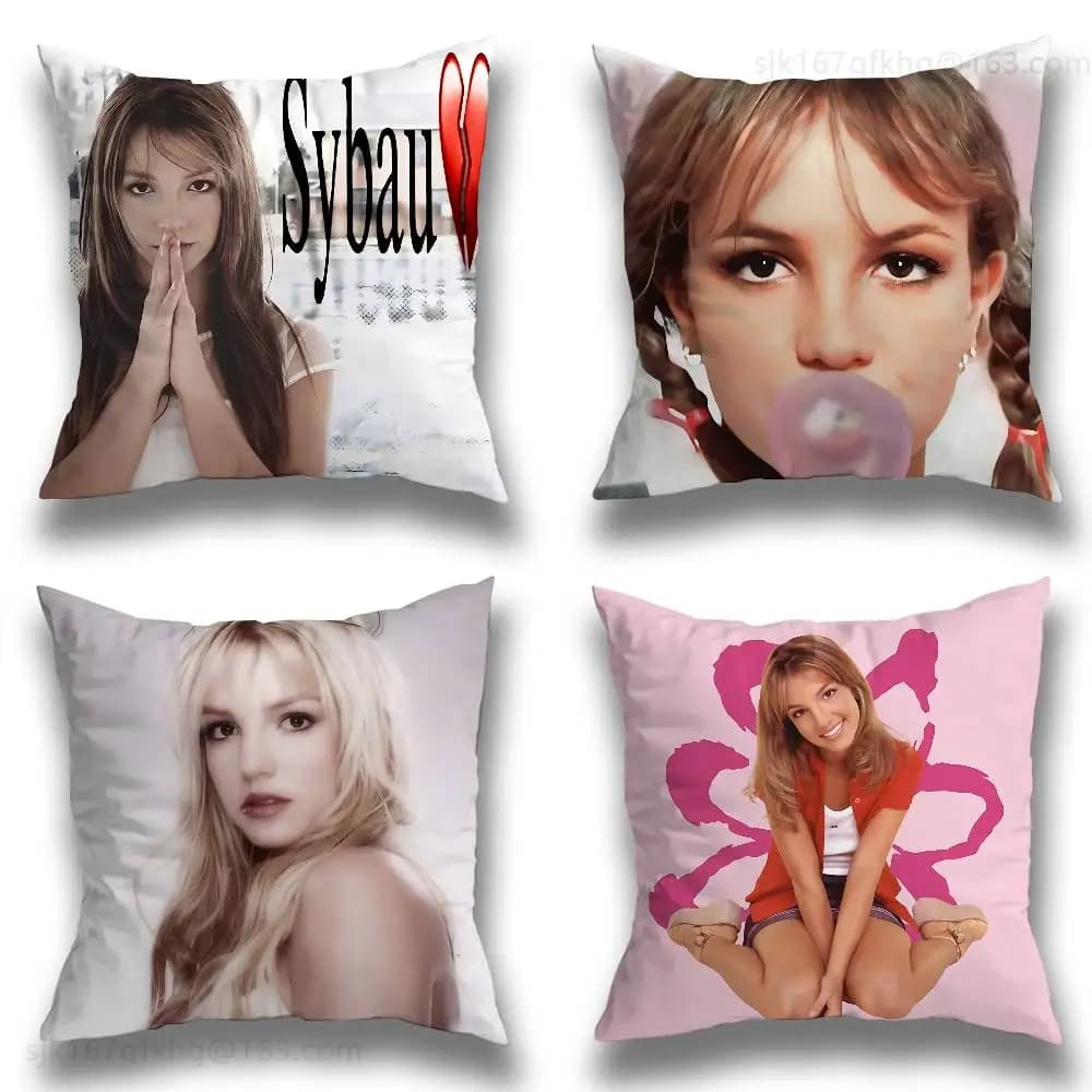 Federa per cuscino Singer B-Britney Spears Federa anti-polvere Federa per cuscino per divano in peluche corto setoso con cerniera invisibile