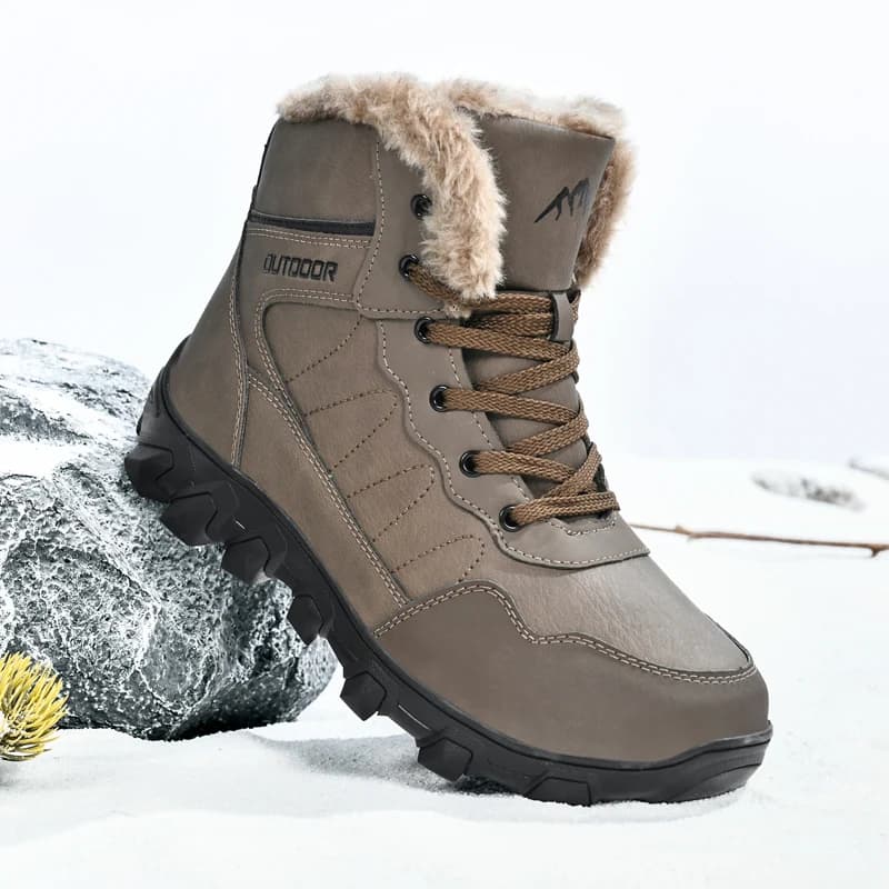 Men's Winter Boots Warm Waterproof Non-Slip Plush Sneakers Shoes - Winter Slippers Male Tenis Boots