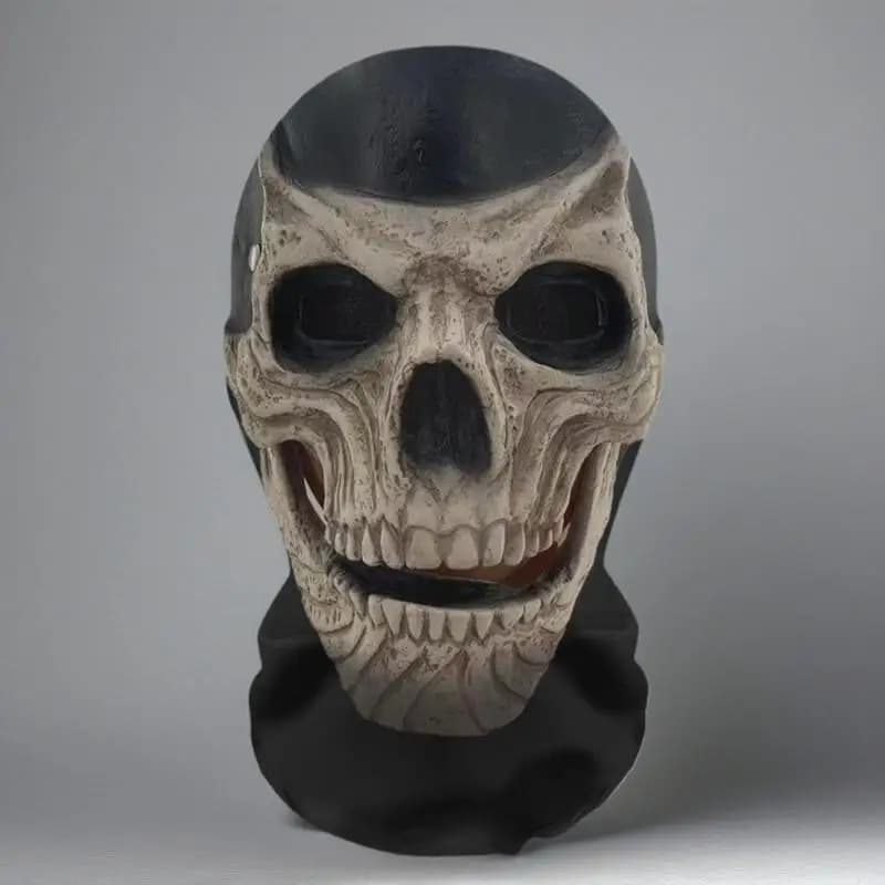 Maschera per il viso fantasma di Halloween stampata in 3D, copricapo per creature integrali in rete elastica, oggetti di scena per feste cosplay