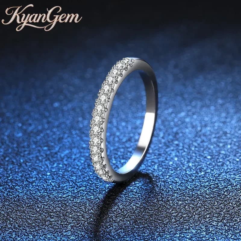 Anello KyanGem in Oro 18K con Diamanti Moissanite, Semplice Anello in Platino PT950 con Moissanite da 22 Punti, Anelli di Lusso alla Moda
