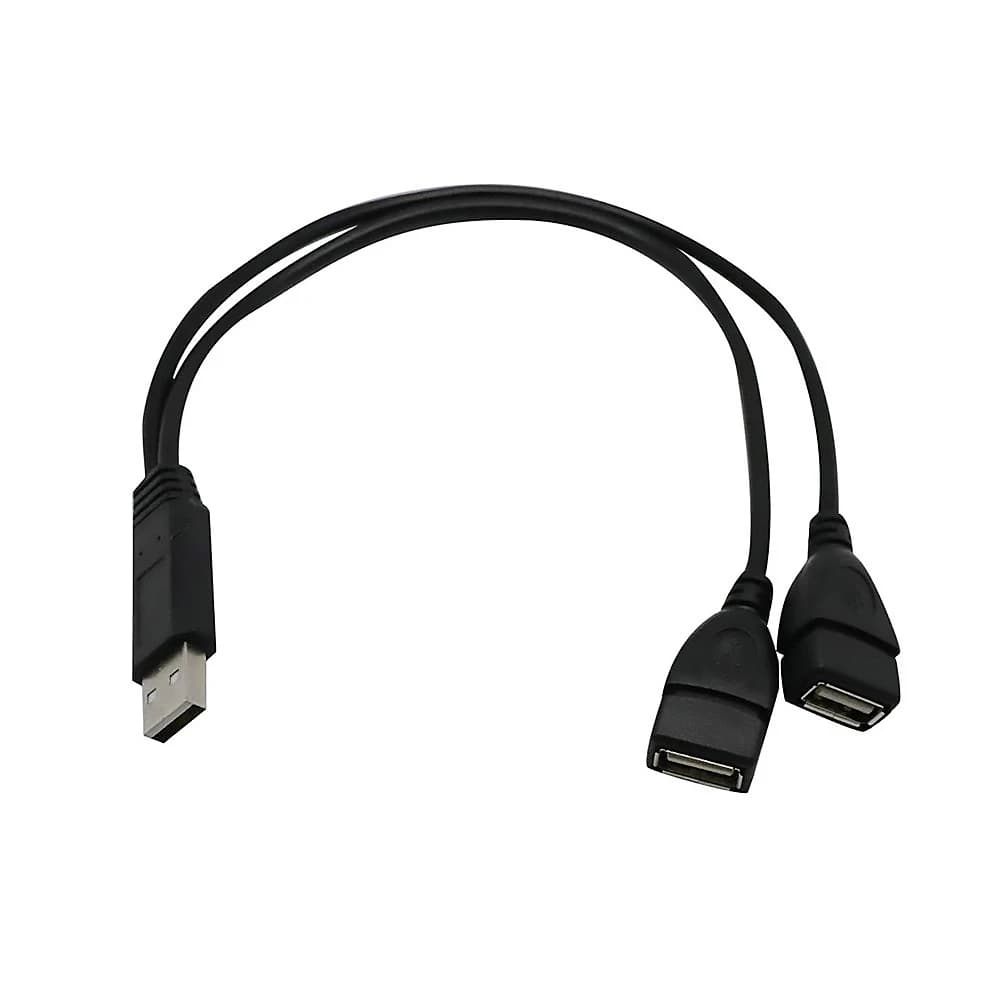 Portable Data Hot Selling Simple Solid Cables USB2.0 Male Dual USB Female High Speed Power Adapter Y Splitter HUB