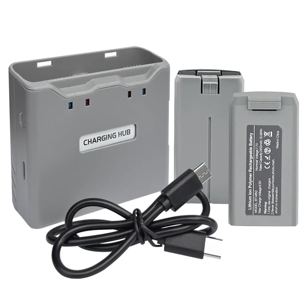 For DJI Mini 4K / Mini 2 / Mini SE / Mini 2 SE drone battery and two-way USB charging hub 7.7V 2400mAh smart flight battery