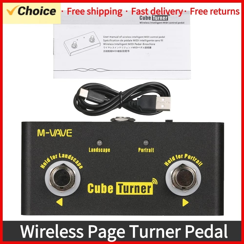 M-VAVE Cube Turner Wireless Page Turner Pedal ricaricabile Music Sheet Turner supporta la connessione Looper compatibile con Android