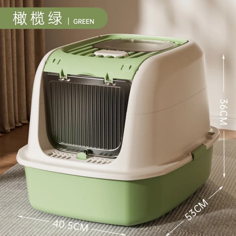 Lettiera per Gatti Extra Large Completamente Chiusa, Doppia Porta di Ingresso/Uscita, Anti-Schizzi, Controllo Odori