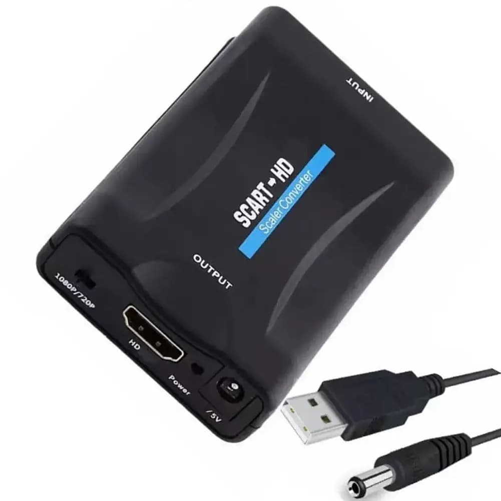 Convertitore Video Bidirezionale da SCART a HDMI / da HDMI a SCART, Adattatore Audio Video HD 1080P per DVD, TV, Set-Top Box, Console di Gioco