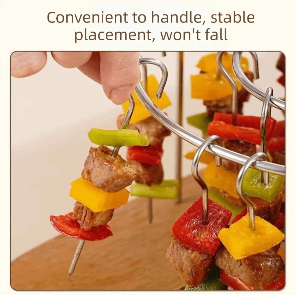 Support for Stainless Steel Spiedini for Air Fryer, Heat Resistant, Non-stick, with Roasting Rod, Anti-rust, Spiedini Sliding Grid