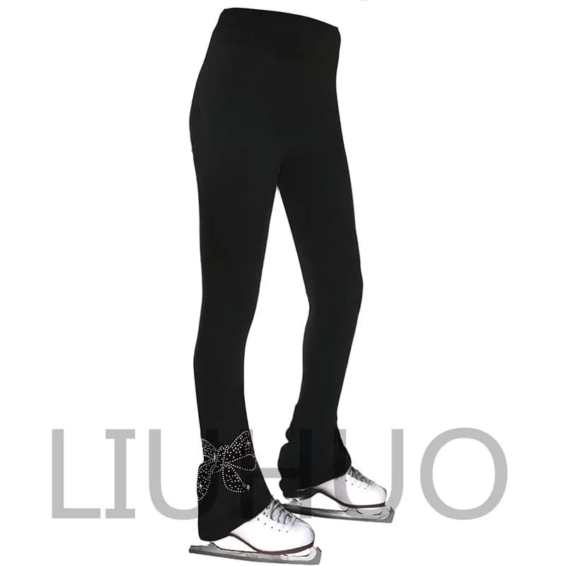 LIUHUO Pantaloni da pattinaggio artistico per ragazze e donne con pentagramma in pile adatti per l'abbigliamento da allenamento