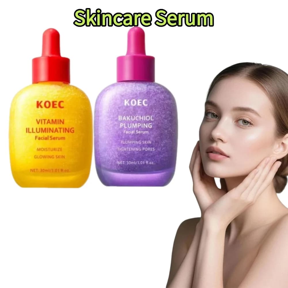 Vitamin C Brightening Serum Bakuchiol Plumping Face Essence NAD Peptide Firming Moisturizing Glowing Skin Tightening Pores 30ml