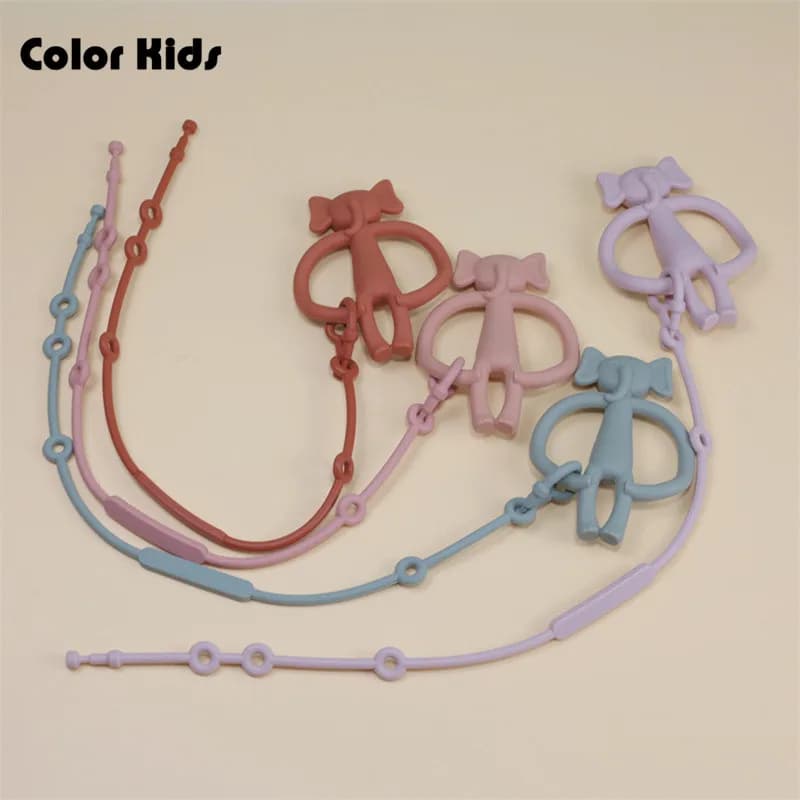 Nuovo Giocattolo da Dentizione in Silicone per Neonati, Forma di Animale Carina, Giocattoli da Masticare per Neonati, Clip per Catenella Portaciuccio, Regalo per la Dentizione dei Neonati