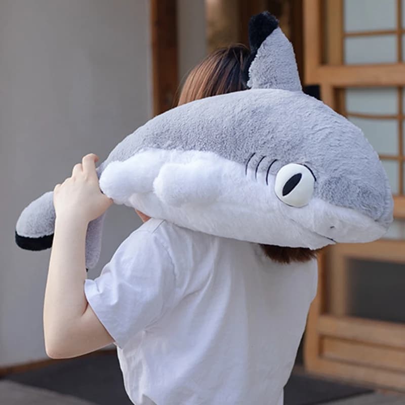 70CM Cute Transform Shark Cat peluche farcito Cute Shark Doll Lovely Animal Pillow Soft Cartoon Cushion regalo di natale