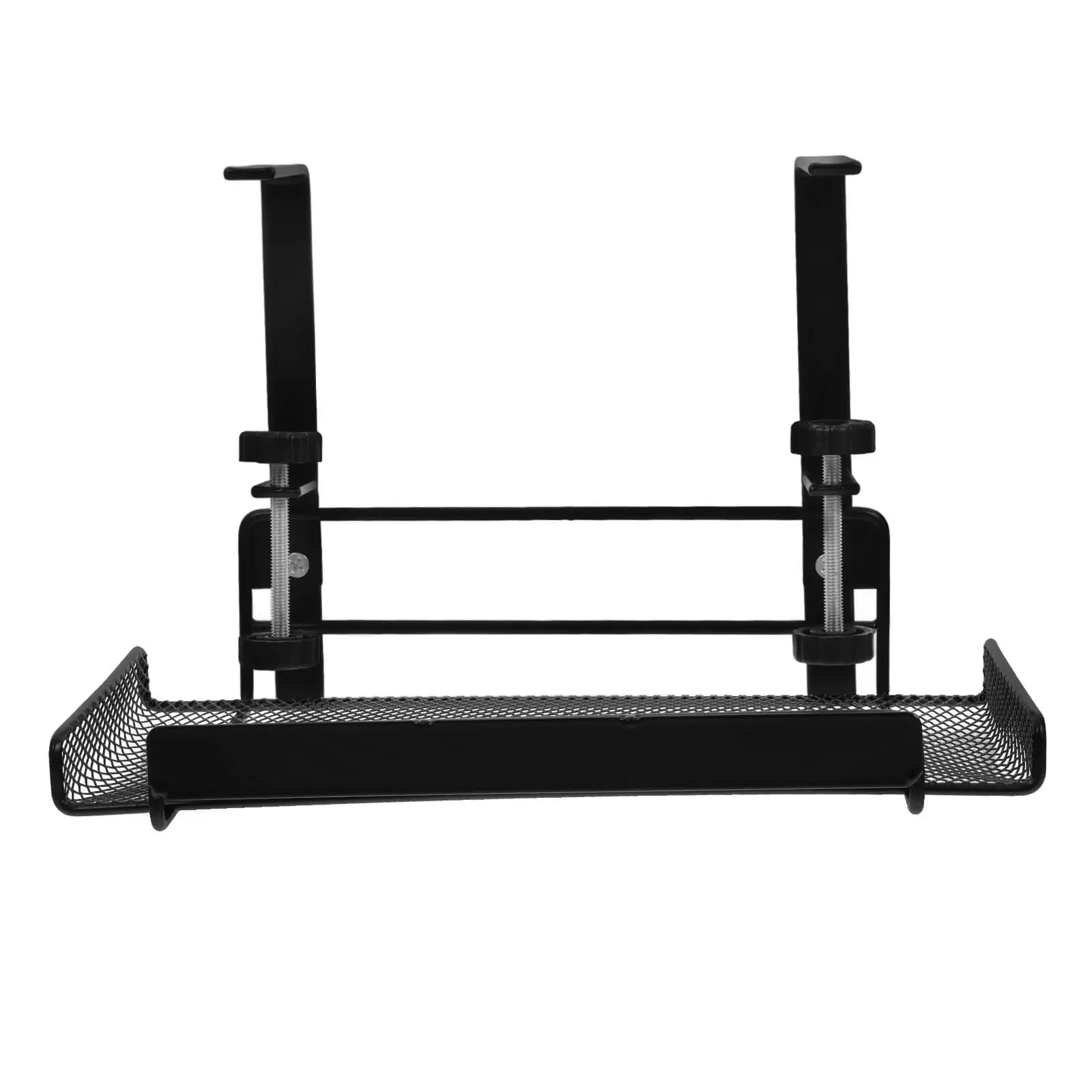 Heavy-Duty Carbon Steel Under Desk Drawer Storage Tray Adjustable Clamp Mount for Cable Management Desk Organizer Office Home